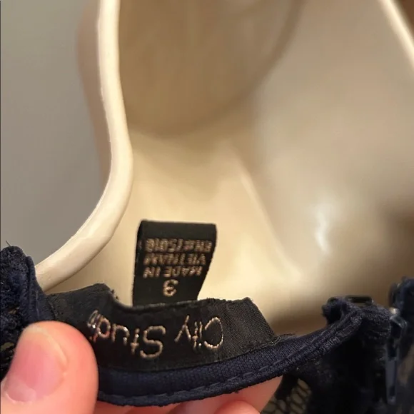 City Studio Navy Long Sleeve Lace Dress - Picture 3 of 5